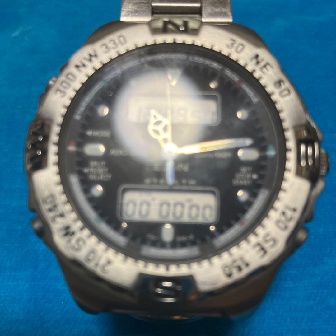 ELGIN Digital Analog Watch Compass Stainless Steel Sports Watch Quartz