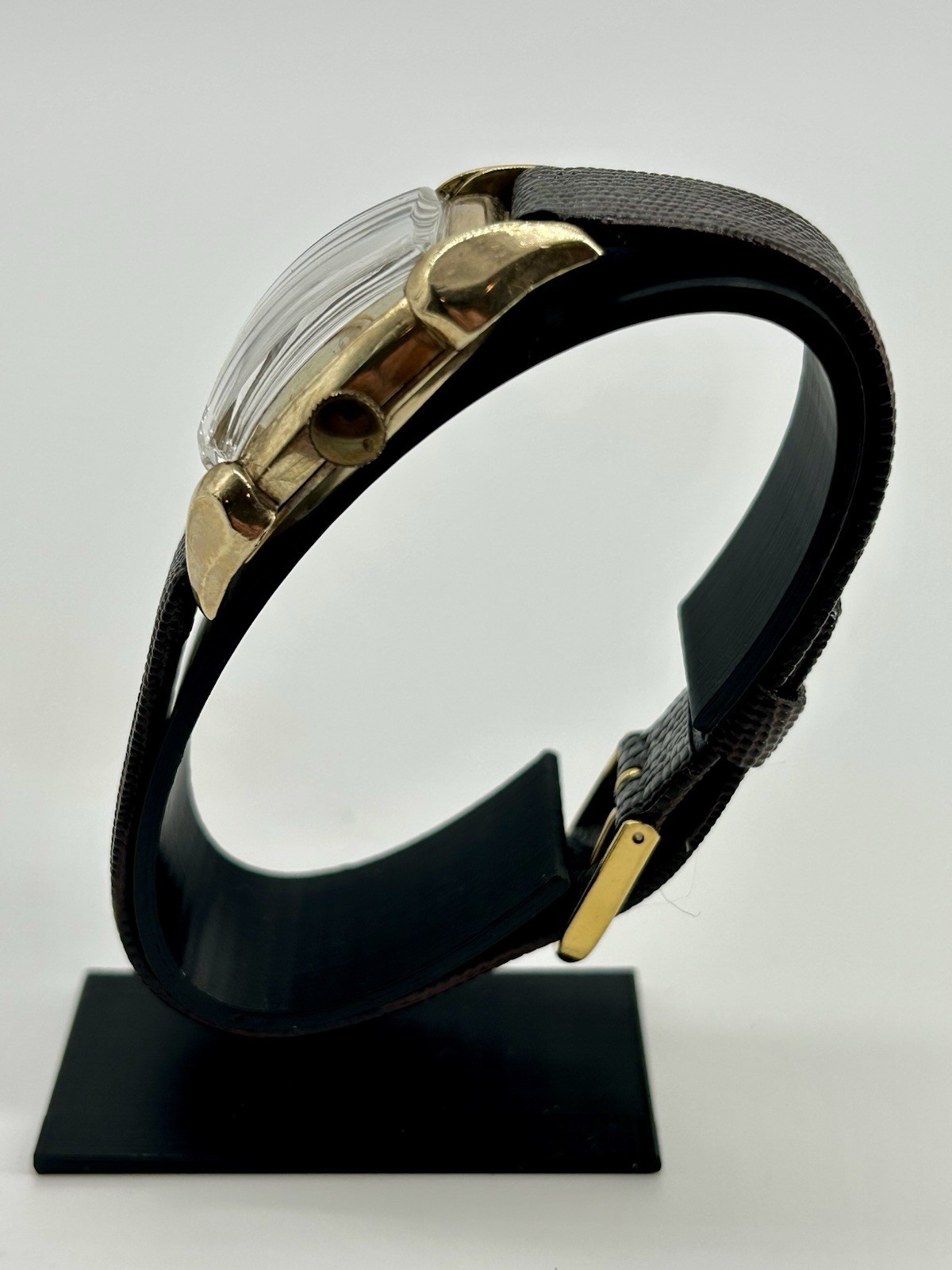 Vintage Benrus 17J Manual Wind 10K Gold Filled Horn Lug Tank Watch 26mm Runs