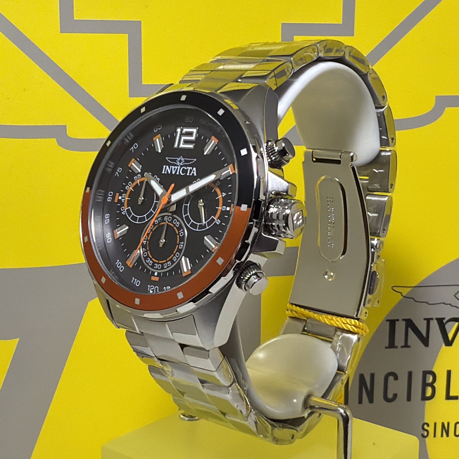 Invicta Speedway Men’s 44mm Chrono Watch StainlessSteel, W/Hard Case & Soft Case