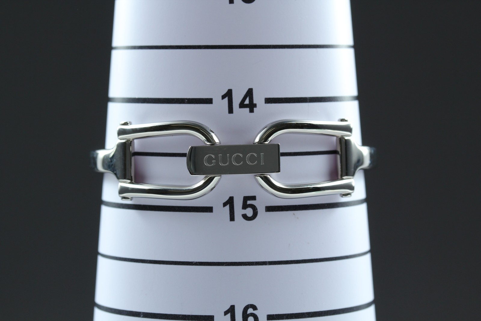 [Near MINT] Gucci 1500L Silver Black Dial 12mm Horsebit Quartz Women’s Watch