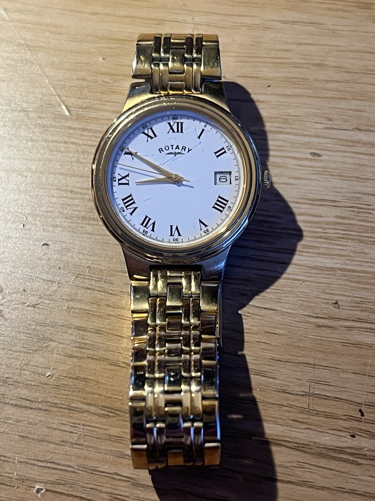 Rotary Quartz Gold Plated Calendar 5 ATM Watch 10309