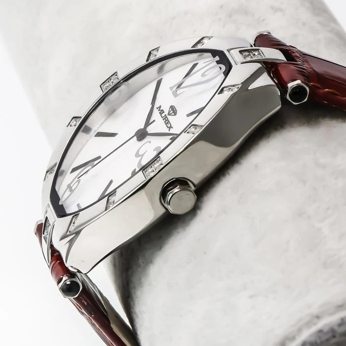 Murex – Swiss Diamond Watch – Red Strap – RSL815-SL-D-7 Swiss Quartz 34 x 41 mm