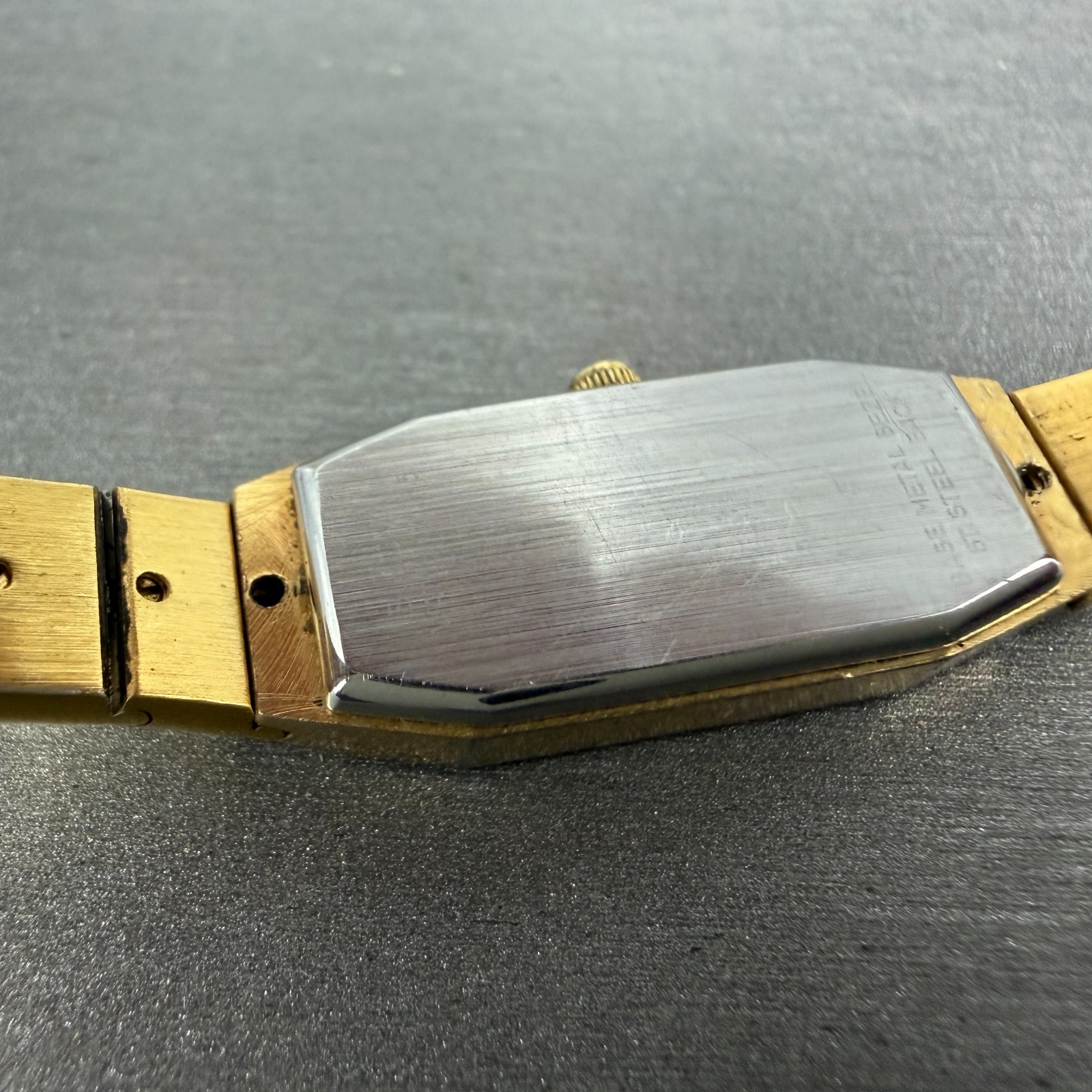 Bulova Watch Women 12mm Black Dial Gold Tone Octagon 92T22 New Battery
