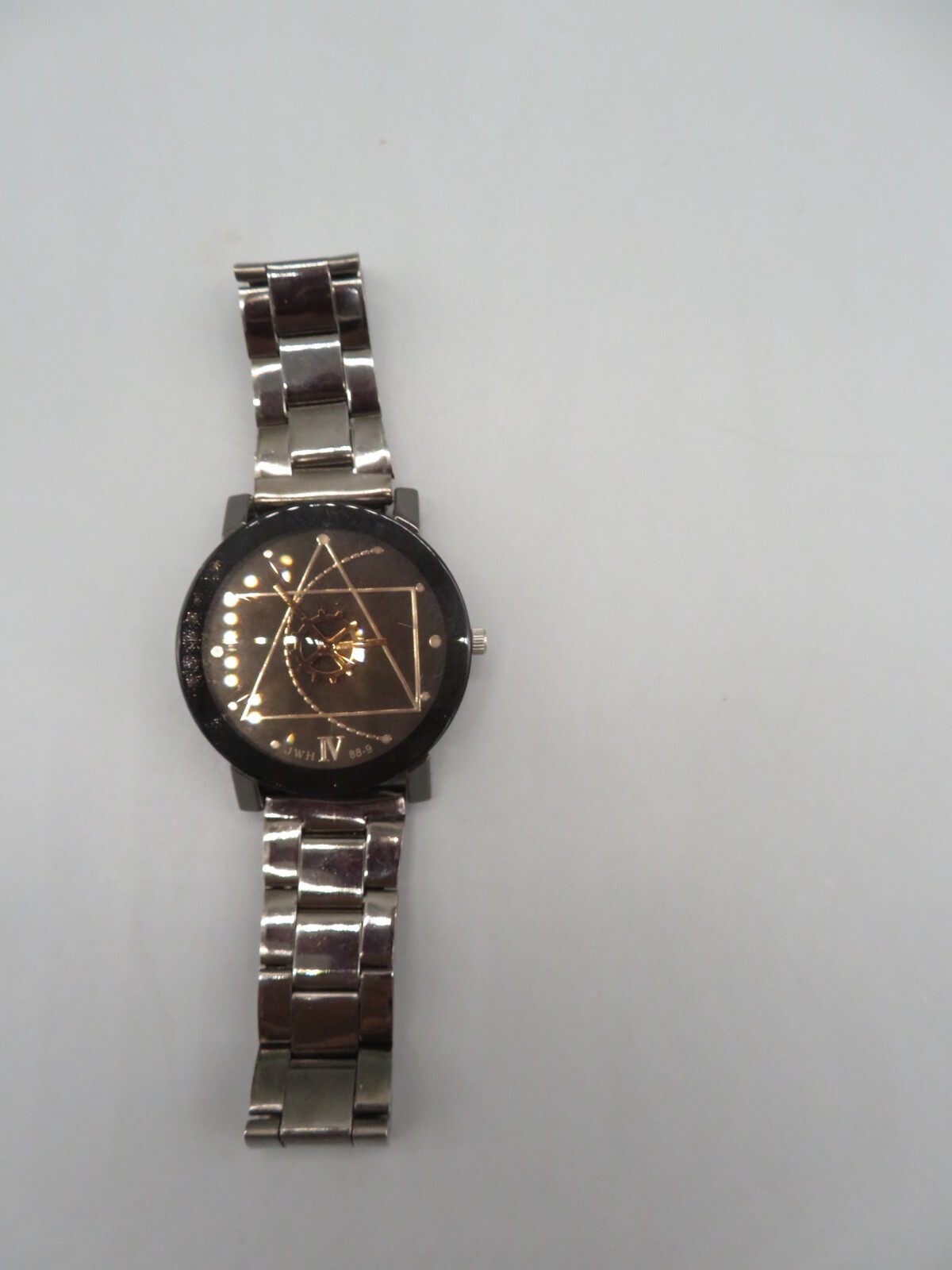 Men’s JWH 88-9 IV Black & Gold Dial Geometric Design Watch New Battery