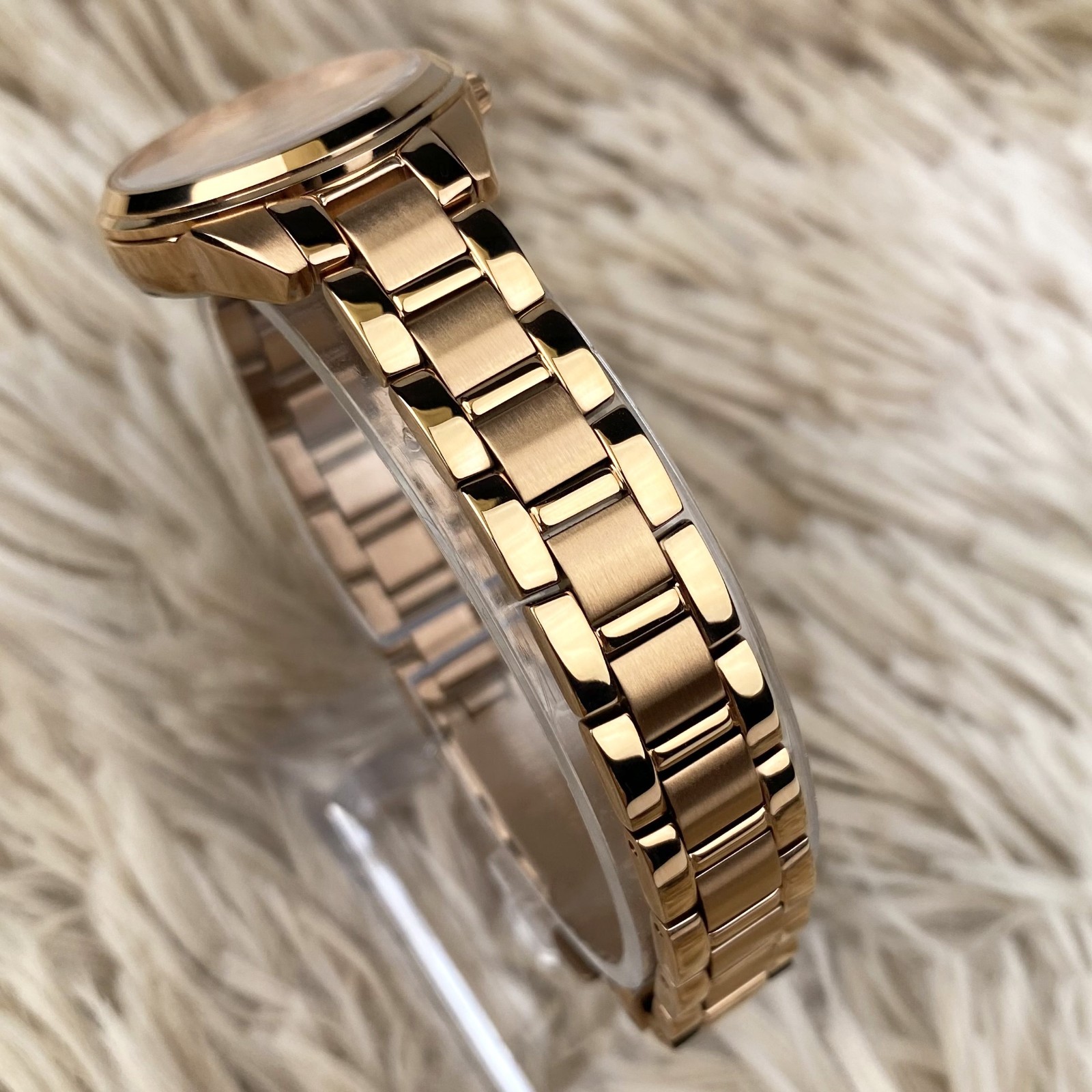 Bulova Sutton Rose Gold Dial Stainless Steel Strap Women’s Watch 97P151