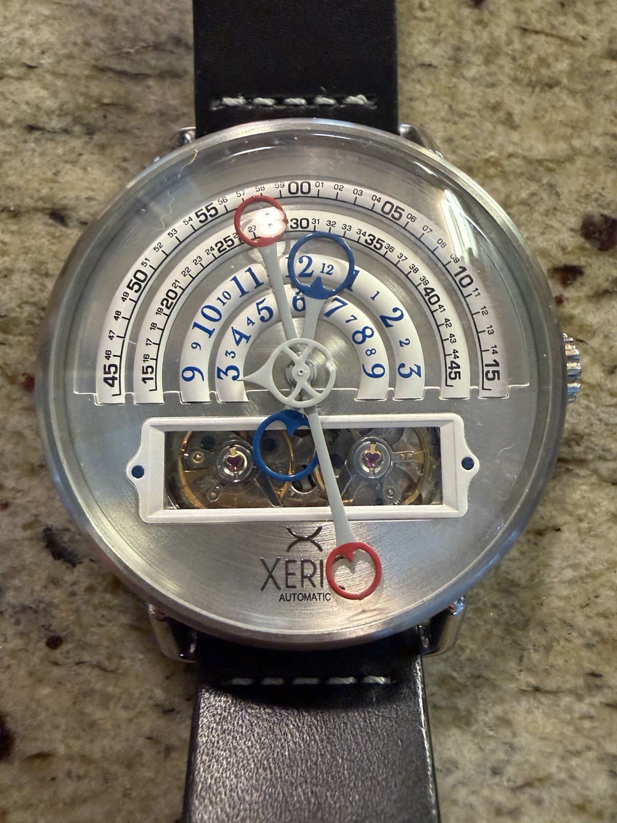Xeric Halograph Limited Edition Automatic 46mm SS Silver Dial Blue Strap
