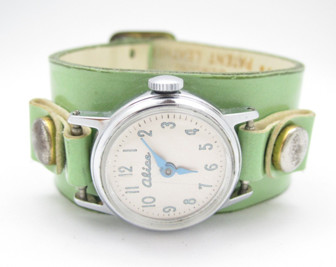 Vtg Alice Women Watch Mechanical Hand Wind Analog 23mm Indie Minimalist (H942)