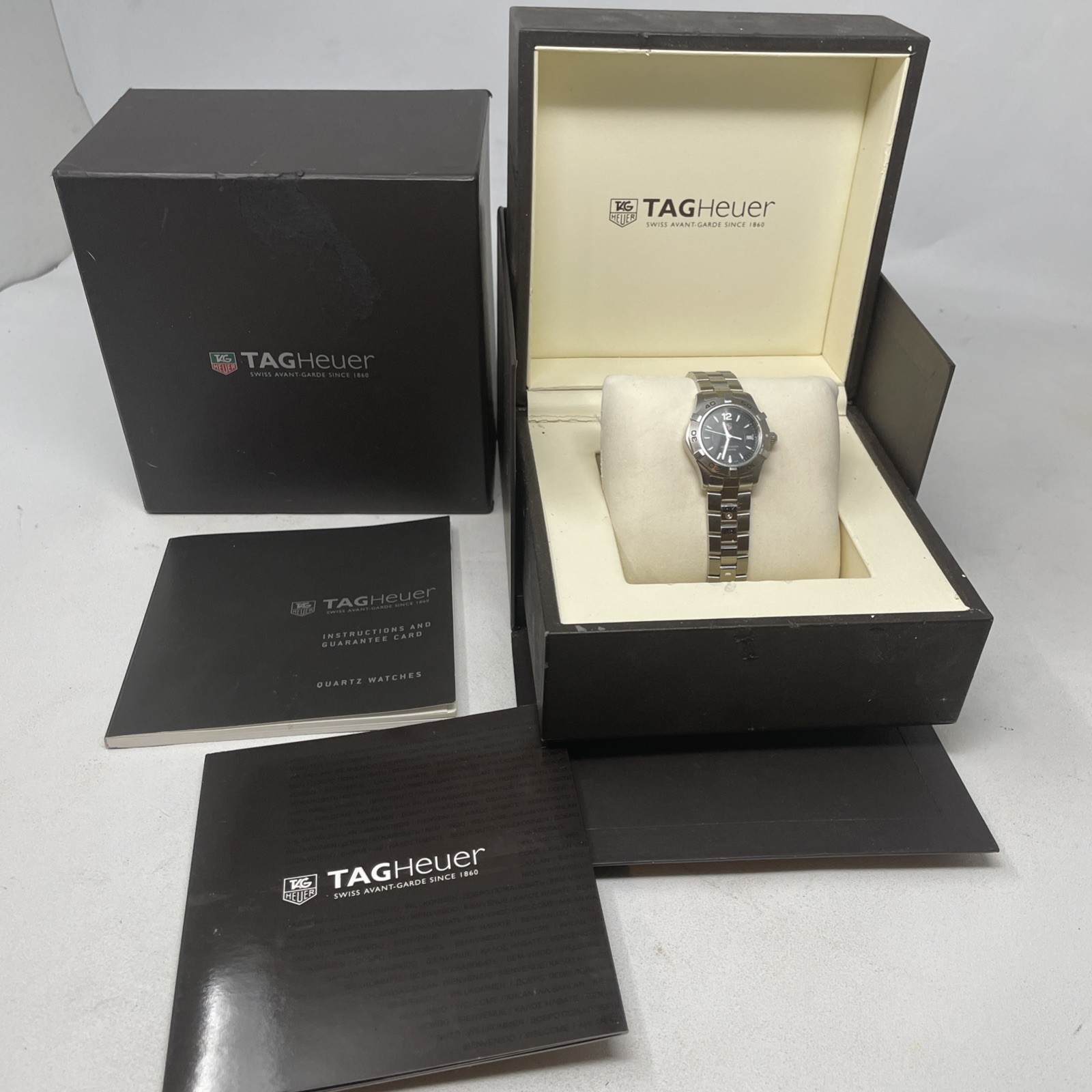 TAG Heuer WAF1412.BA0823 Womens Aquaracer Quartz Watch Silver 300M W Paperwork