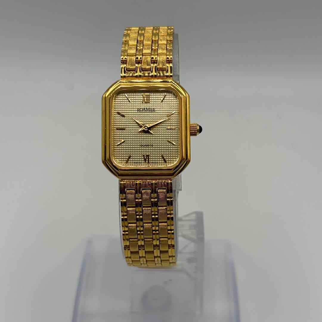 ROAMER Ladies Quartz Wristwatch Square Gold Swiss