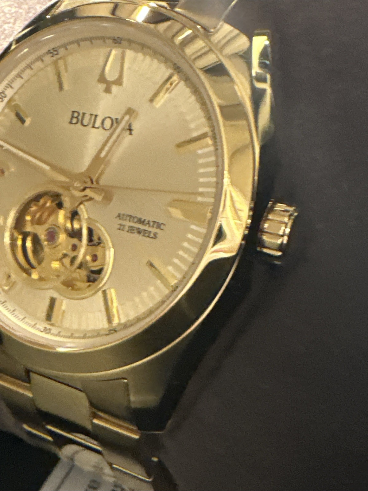 Bulova Men’s Classic Surveyor Automatic Gold Stainless Steel Watch 39 MM 97A182