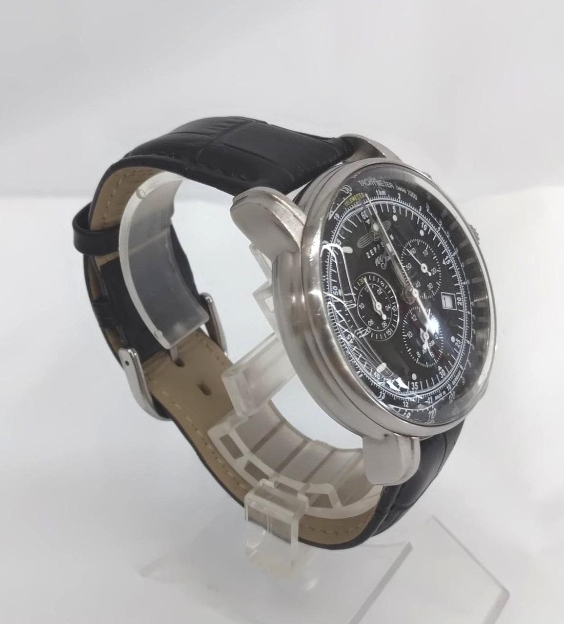 ZEPPELIN 100 YEARS 7680-2 Quartz men Black Dial Watch Japan – Rank B