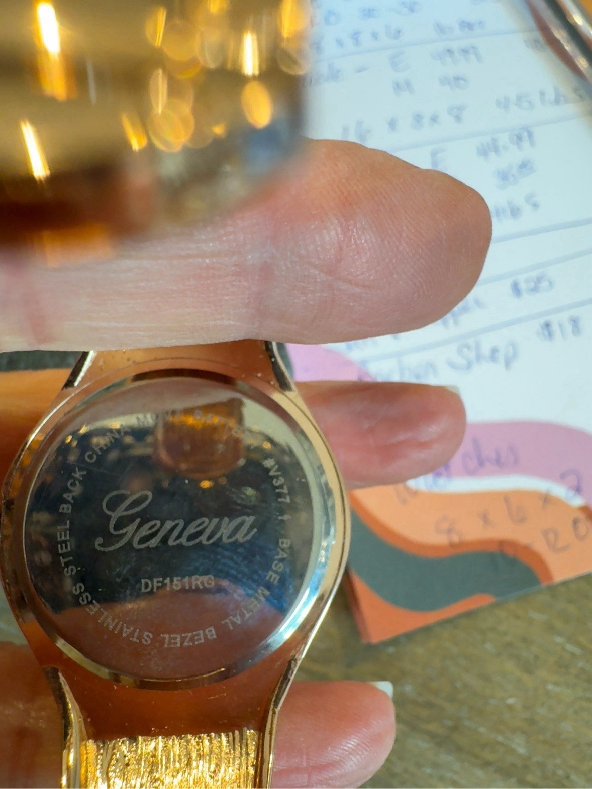 Geneva Rose Gold Crystal Watch (Running)