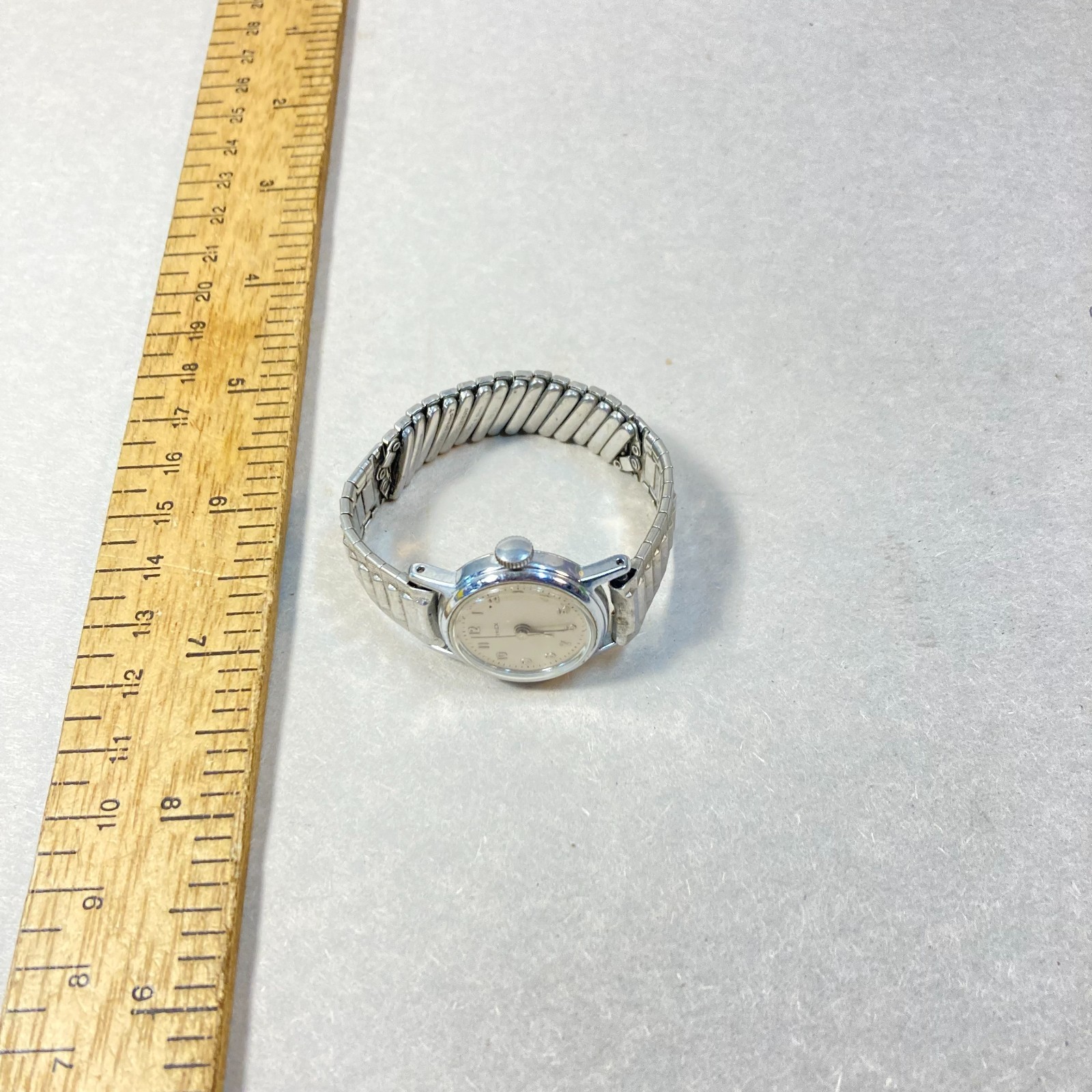 Vintage Ladies Timex Watch Chrome Plated Bezel Stainless Steel Parts or Repair