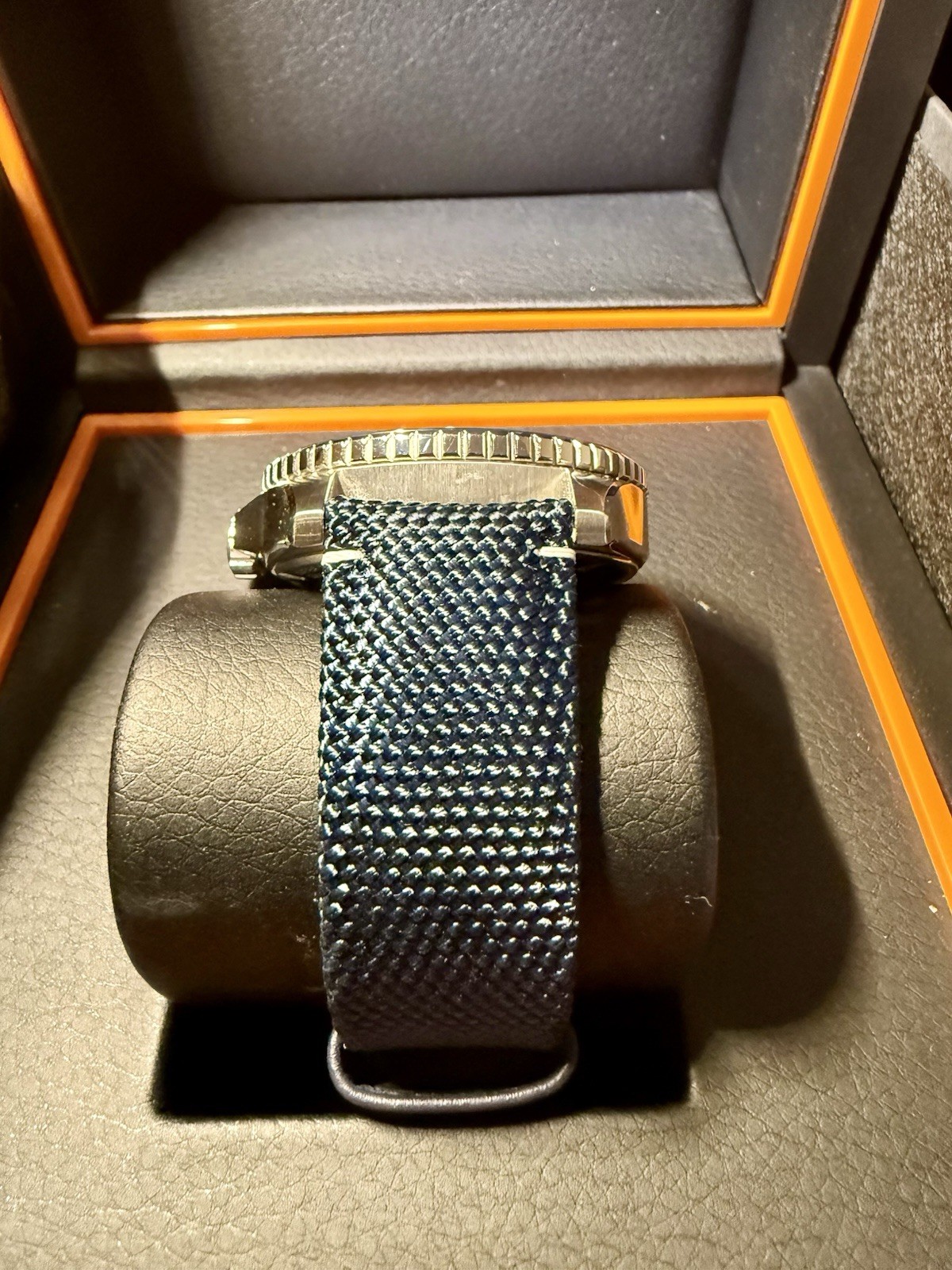 Mido Ocean Star GMT 44mm Silver Stainless Steel w Blue Strap & Horween Strap