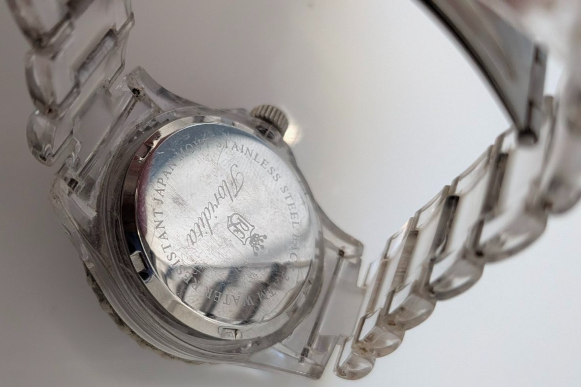 Transparent Polycarbonate Watch Floridita Red Dial Japan Movt Light