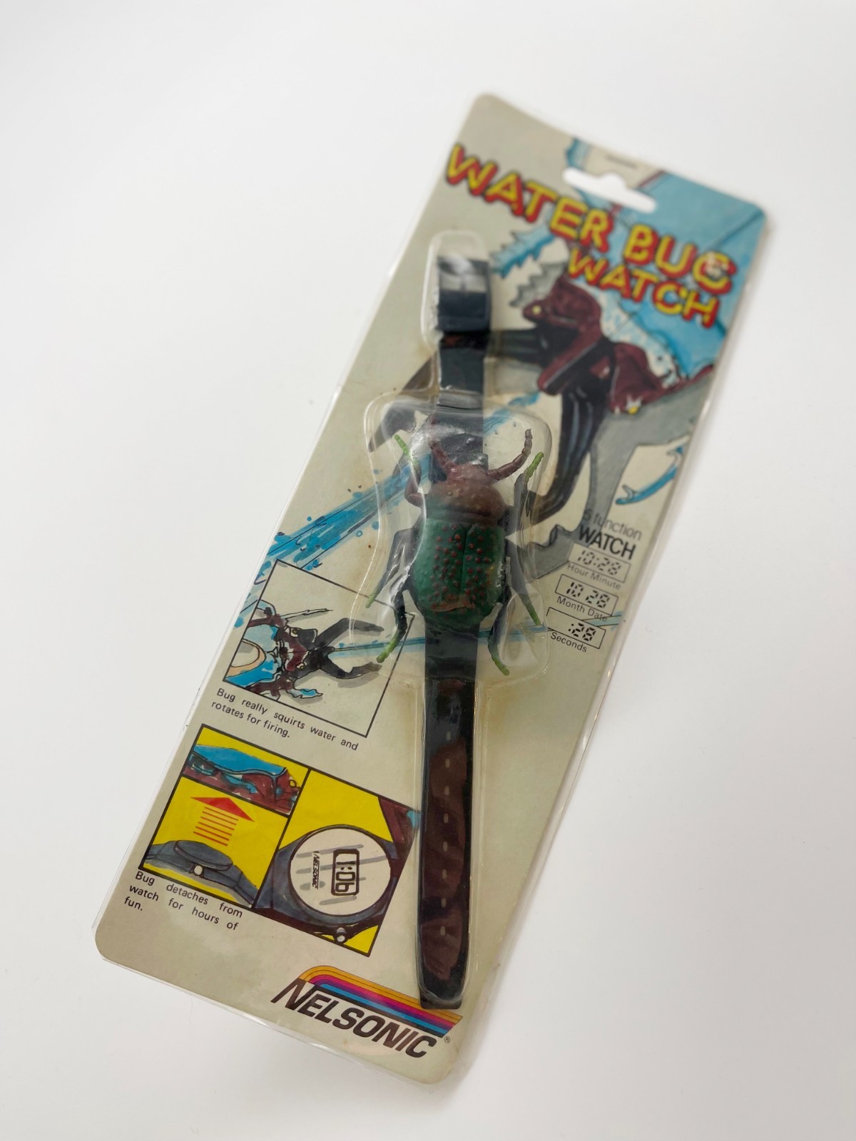 Vintage Rare 1987 Nelsonic Water Bug Digital Kids Watch ( Shoots Water)