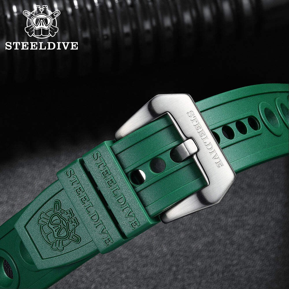 STEELDIVE SD2201 — Rubber Material 20MM 22MM Replacement Strap Only