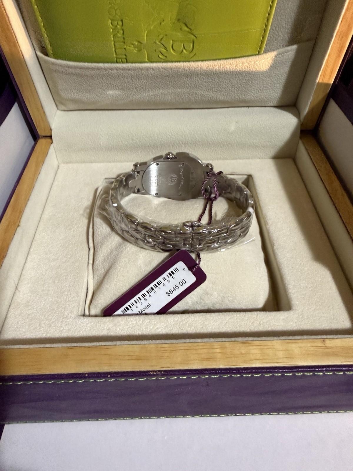 Brillier Royal Plume Stainless Steel Ladies Watch. RARE GEM STONES