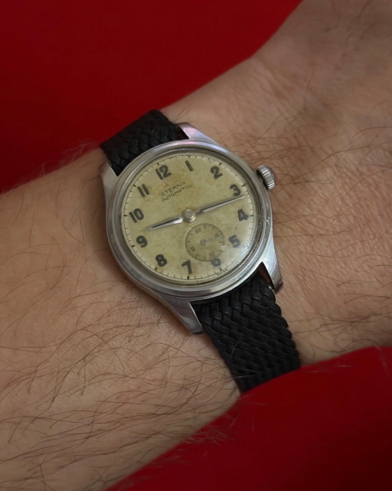 Vintage WW2 ETERNA Automatic Bumper Military Men’s Watch Cal 835 32 mm