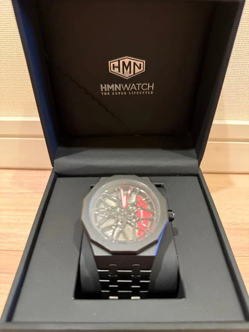 HMNWATCH Petronas G55 Quartz Brushed Steel Black Dial Mens Watch