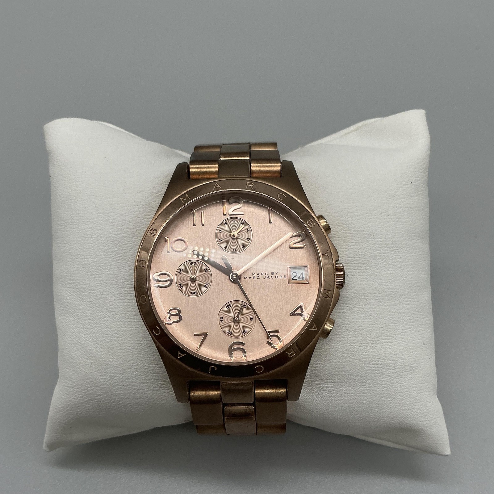 Marc By Marc Jacobs Womens Watch 37mm Rose Gold Tone Stainless New Battery 6.25″