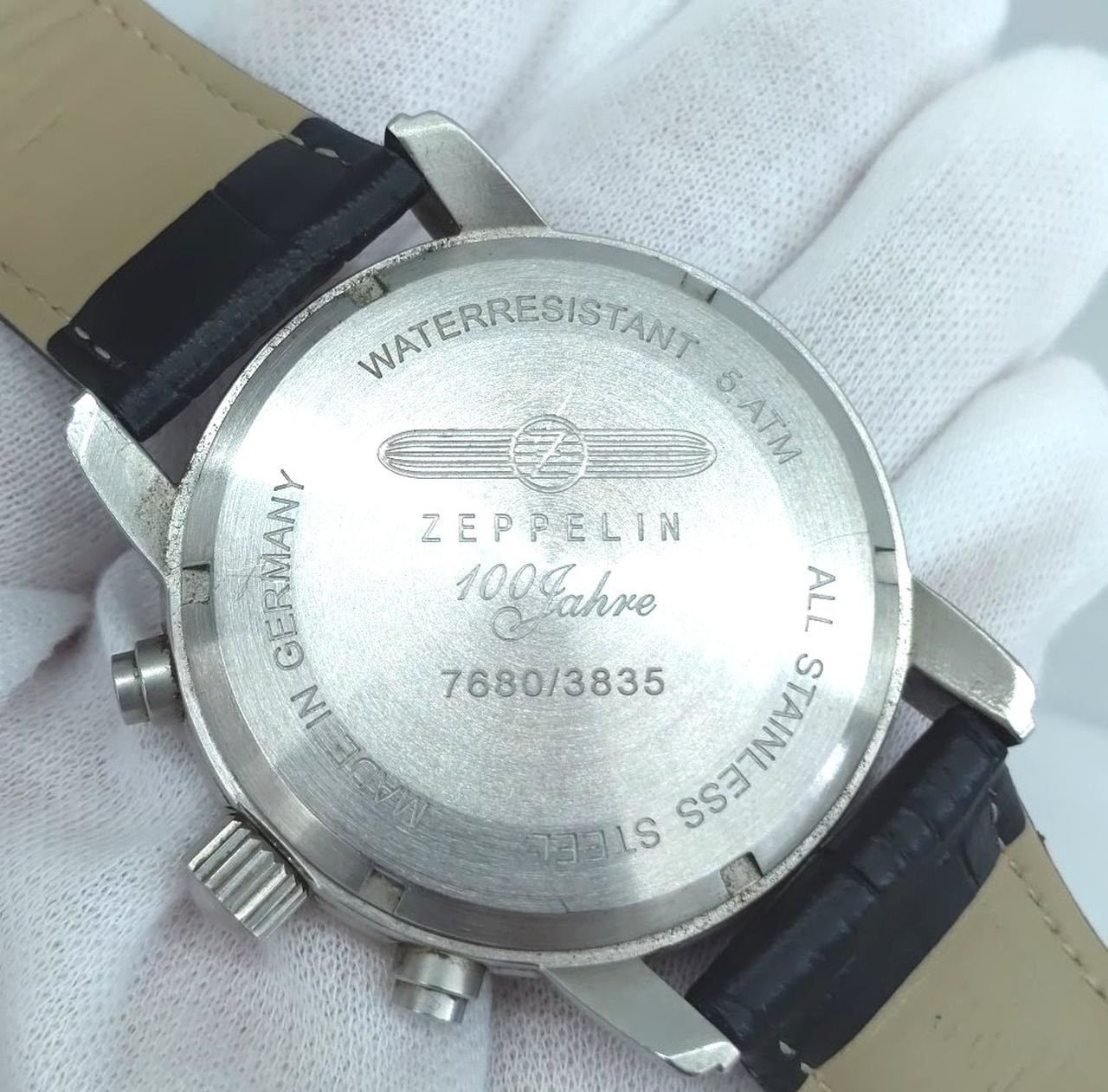 ZEPPELIN 100 YEARS 7680-2 Quartz men Black Dial Watch Japan – Rank B