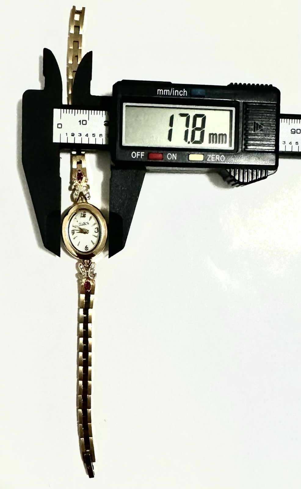 vintage antique elgin Luxury Gold Tone With 2 Genuine Ruby Stones Ladies Watch.