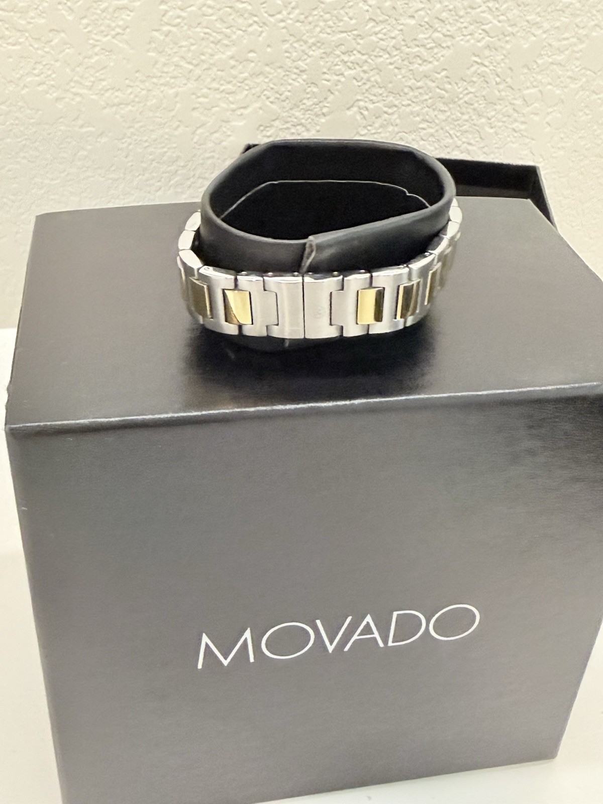 Movado Museum Women’s Two-Tone SS Bracelet Black Dial Quartz Watch w/ Box