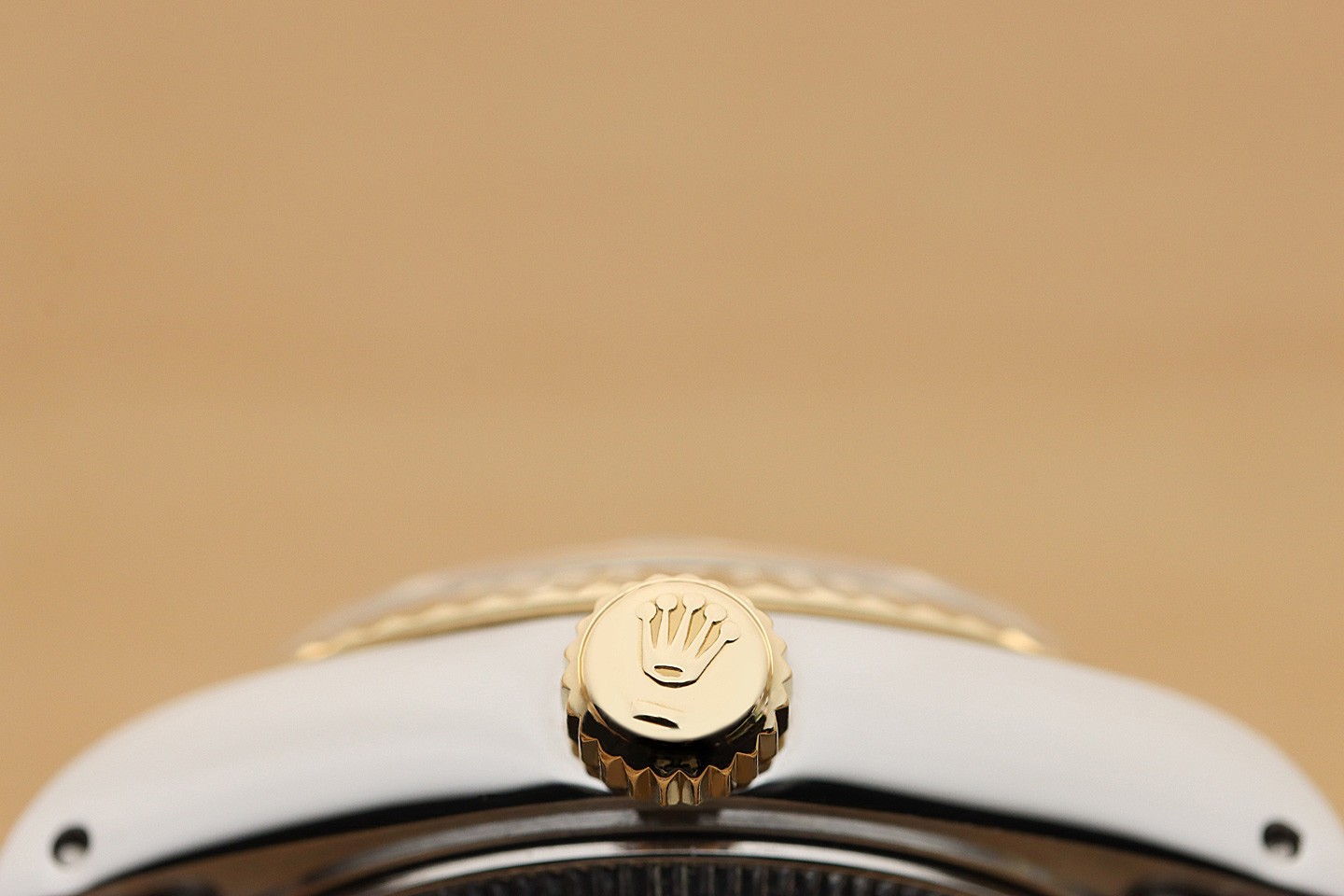 ROLEX LADIES DATEJUST CHAMPAGNE DIAMOND 2 TONE 18K YELLOW GOLD 69173 WATCH