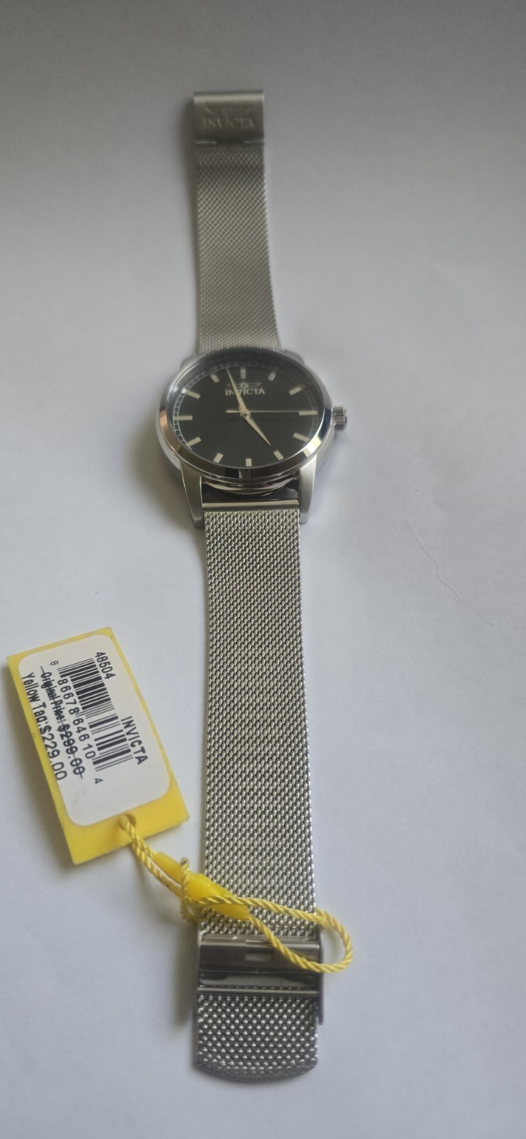 Invicta Celestial 48504 Men’s Watch 43mm Black Dial Stainless Steel Mesh NIB