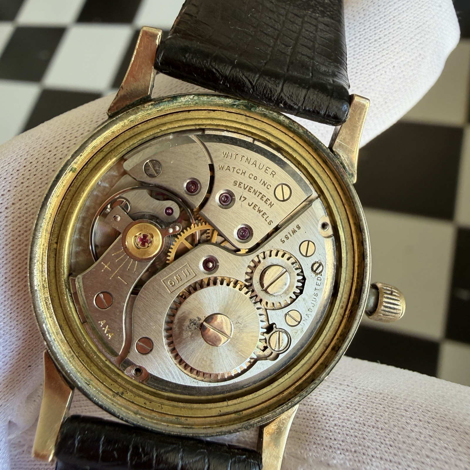 VTG 33MM Wittnauer 10K RGP Manual Wind Sunburst Dial Wrist Watch