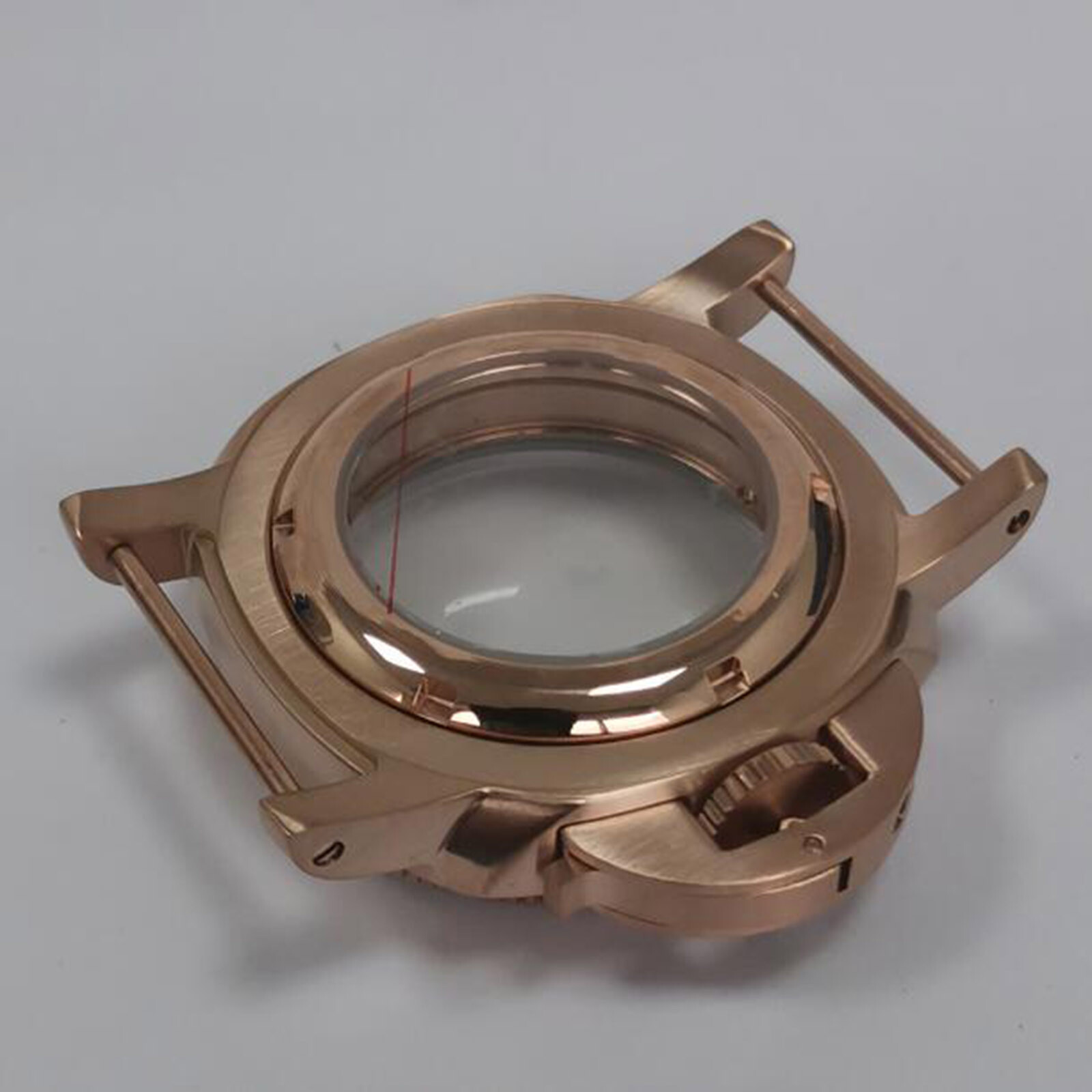 42mm PVD Rose Gold Watch Case Bezel White Inner Shadow Fit For NH35/36 Movement