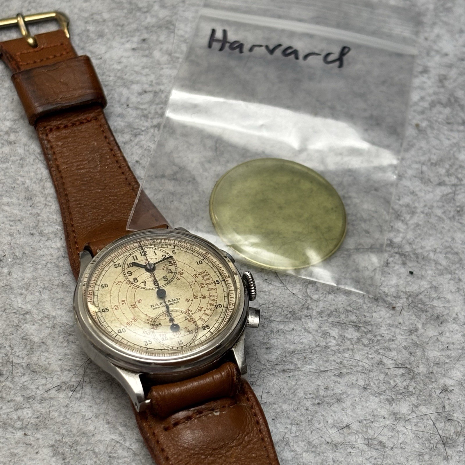 vintage Harvard Regulator Chronograph Watch ORIGINAL DIAL Mechanical – Runs
