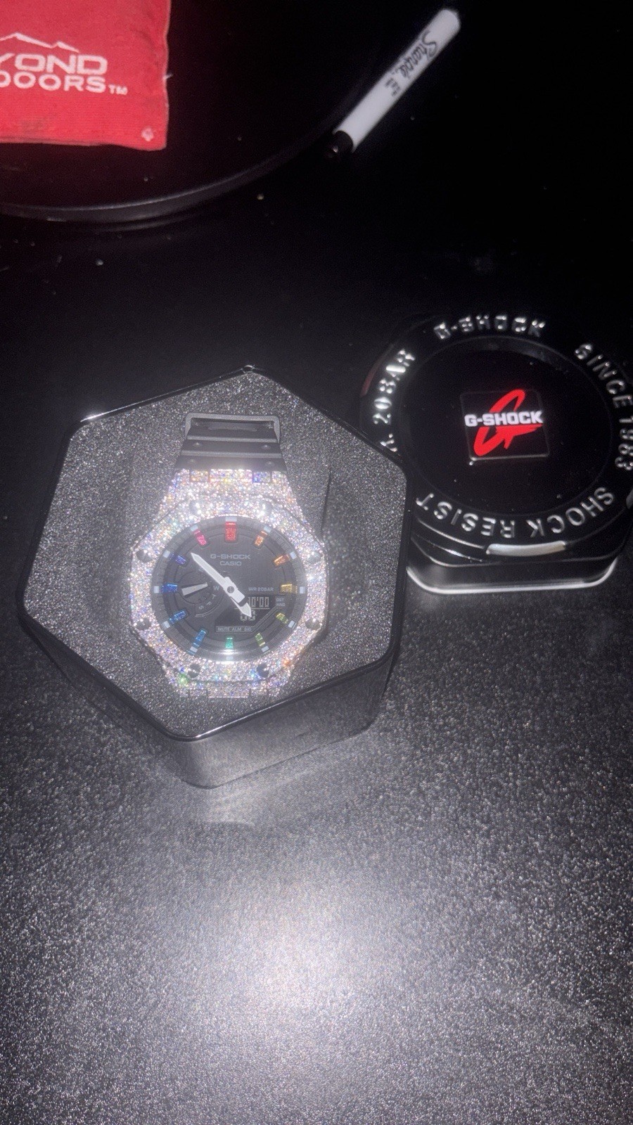 Casio G-Shock GA2100 White Iced Out Moissanite Color VVS Men’s Watch