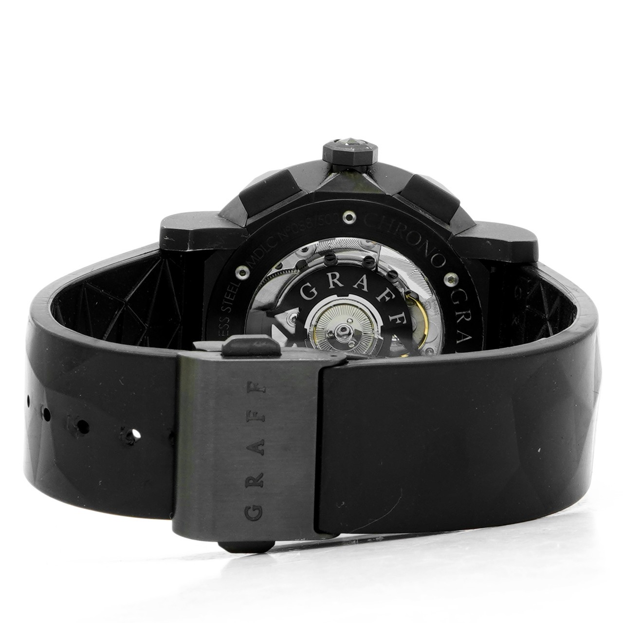 GRAFF Chronograff Watch Chrono 5500HV – Inventory 8160 DLC 45mm Rubber