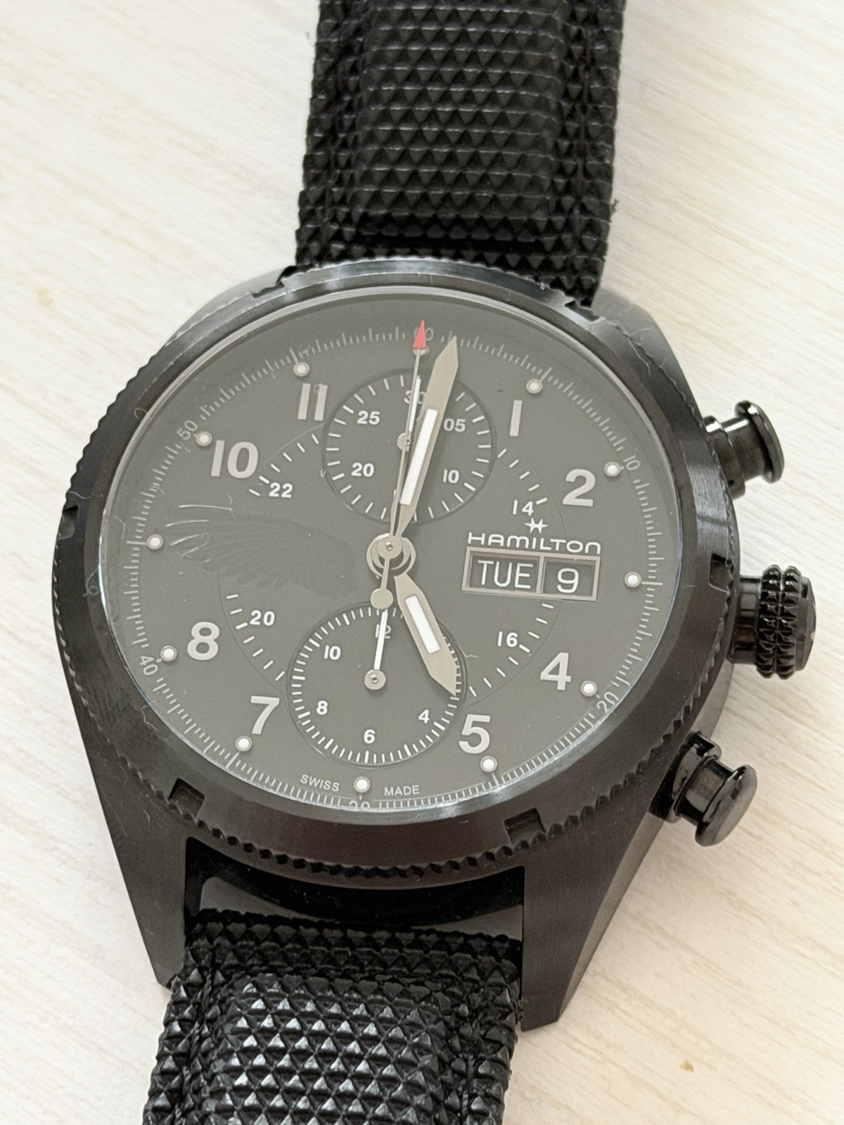 HAMILTON X Resident Evil Khaki Field Auto chrono Watch Limited Edition H71636330