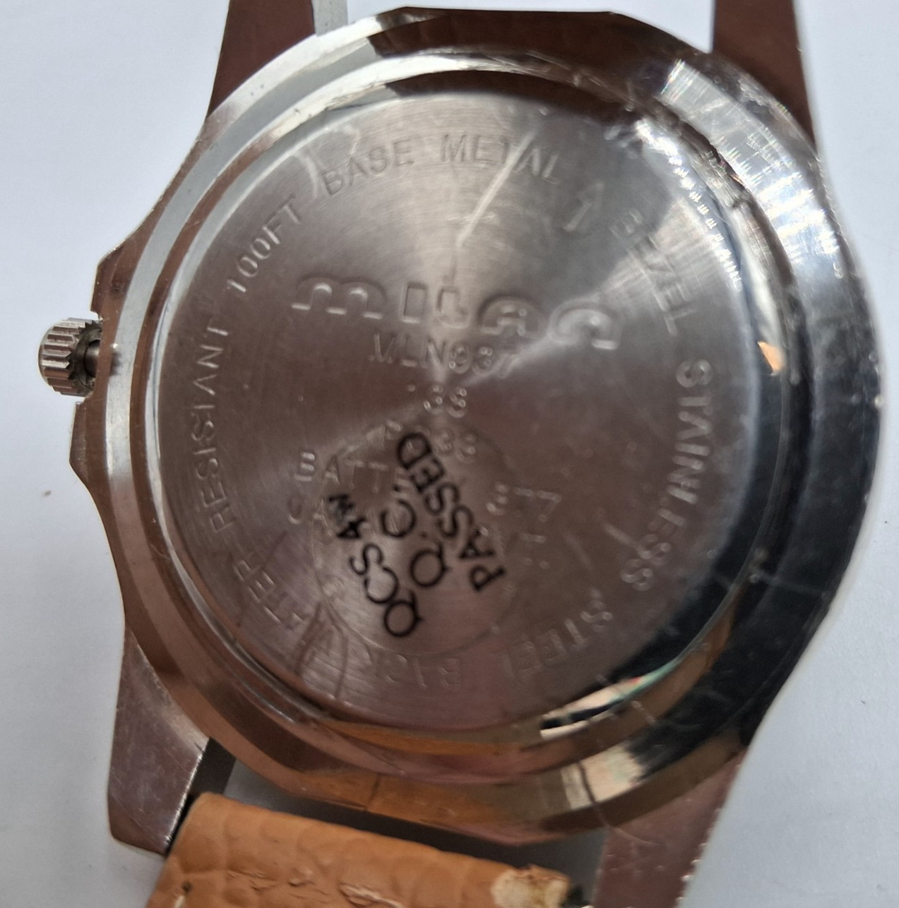 Sinobi Quartz ,Analog ,Watch Light Brown Band. (Men, or Women, or Unsex, )