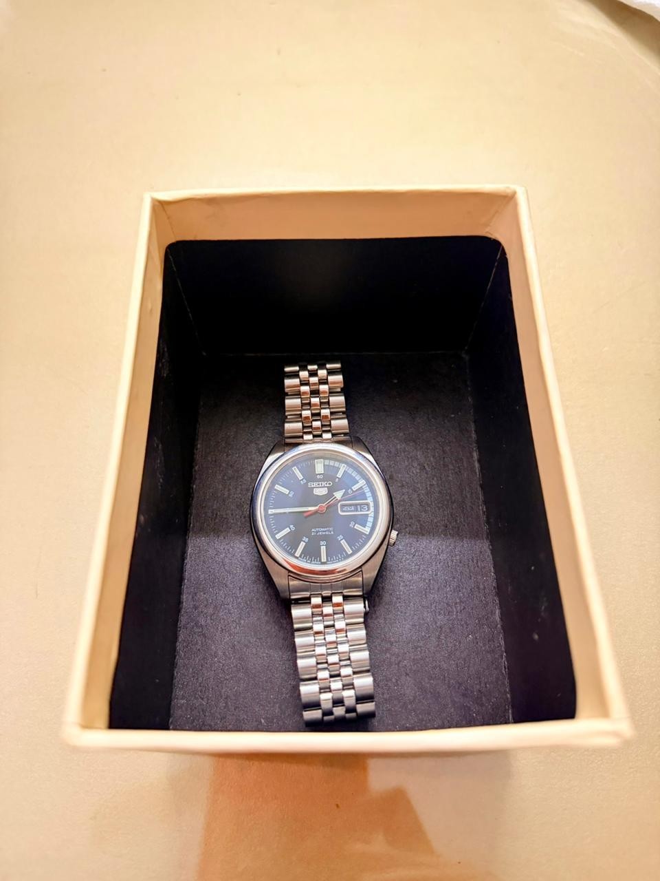 Seiko 5 Automatic 7S26C Blue Dial Day Date Stainless Steel Men’s Watch Japan