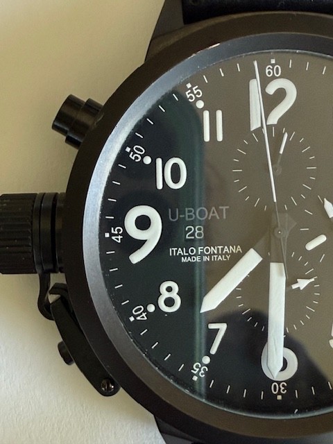 U-BOAT Flight Deck 100m Black Automatic Dial Leather Strap – U7750