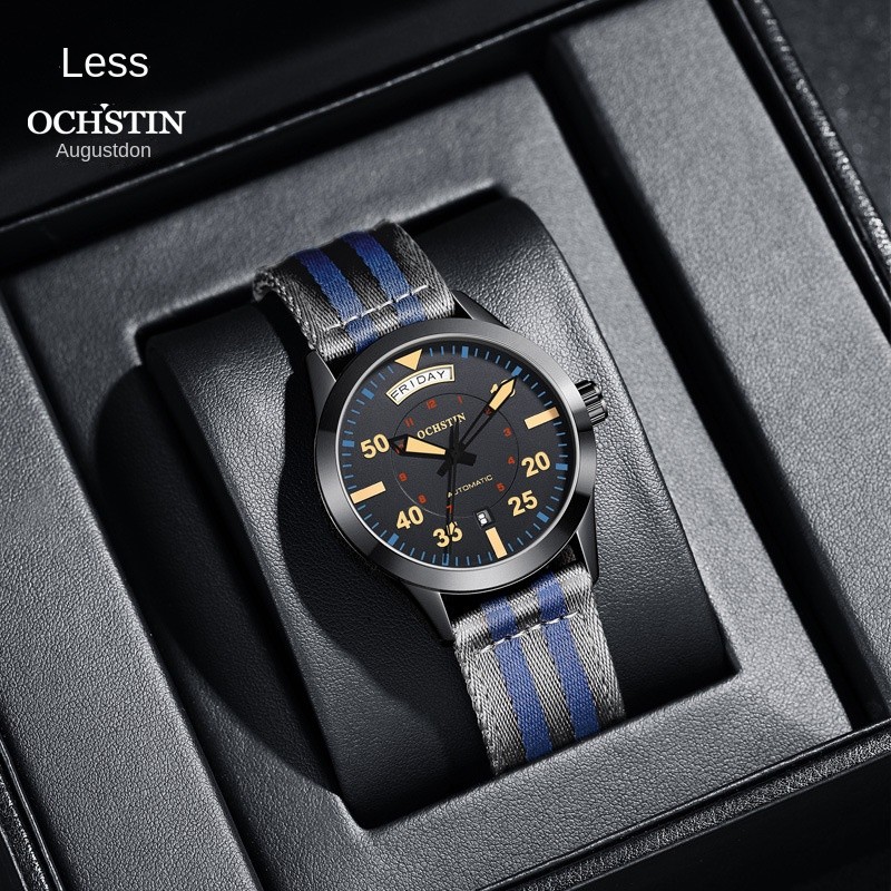 Swiss Brand Master Series Automatic Mechanical Watch with Dual Date, Water-Resis