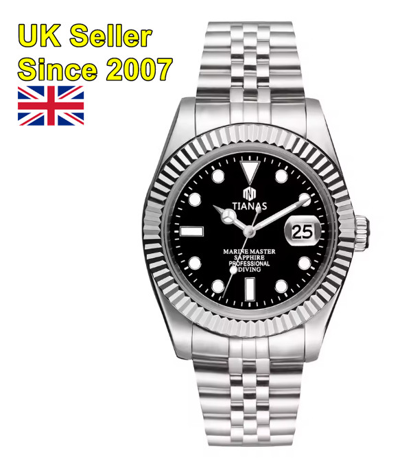 Tianas Japanese Quartz Stainless Steel Sapphire Lens Screw-Down Back And Crown