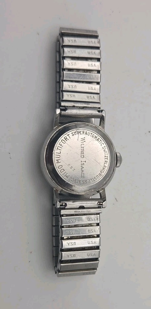 Vtg 1940-1945 Mido Multifort Luxe 30mm Super Automatic Swiss Watch Wilfred Isaac