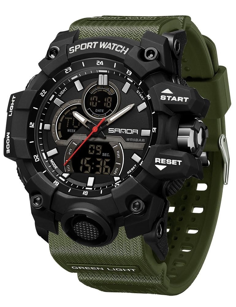 FANMIS Men’s Solar Powered Quartz Wrist Watch Analog Digital Sports