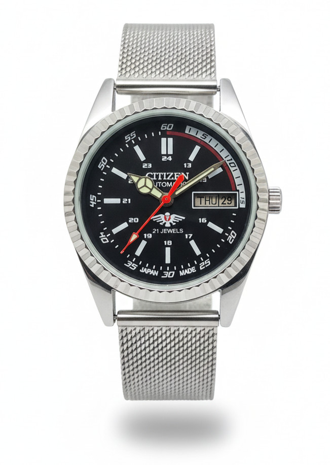 Refurbished Automatic Men’s Watch Day Date | Classic Vintage Style Steel Strap