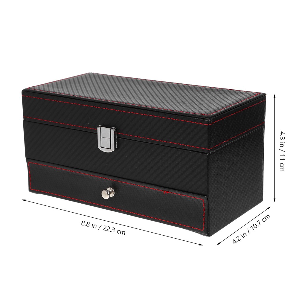 Moisture Proof Watch Display Box Black Home Use 1Pcs 8.8×4.2×4.3in