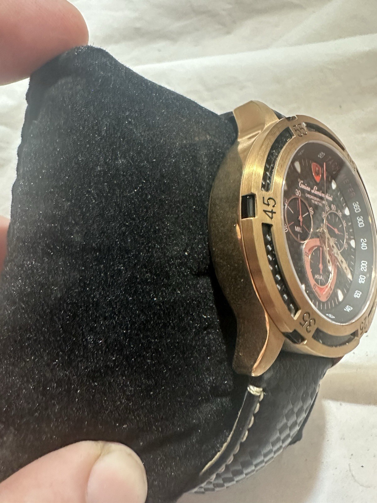 Authentic/TESTED Tonino Lamborghini Herrenuhr Chronograph Rose Gold PVD $2,564 G