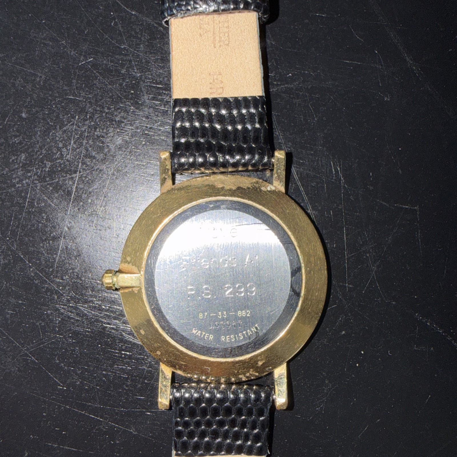 Movado Museum Gold Plated Case Leather Strap quartz watch for men 87-33-882