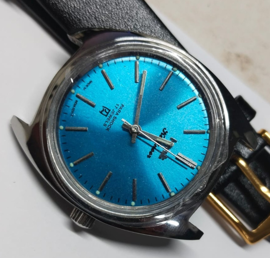 Used HMT Men’s Manual Watch Stealth Black Wrist Watch Blue HMT Kohinoor