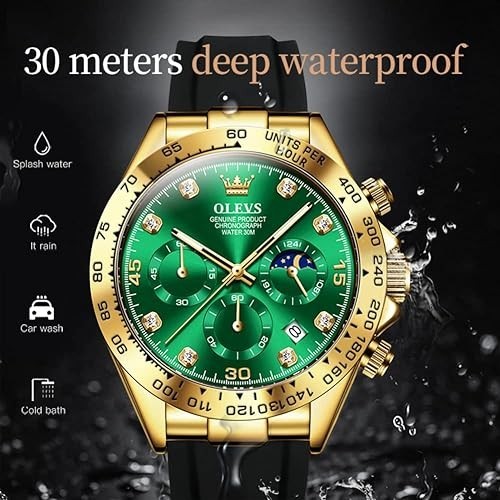 Waterproof Watch OLEVS Men’s Quartz Luxury Luminous Business Date Men Strap