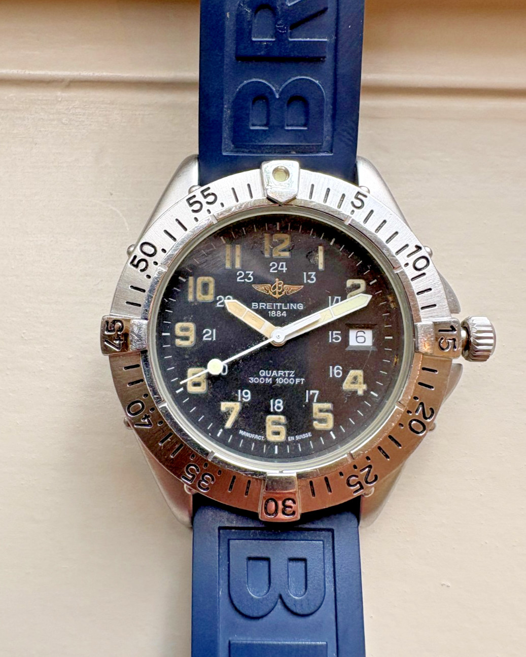 Breitling Colt A 57035 38mm Black Dial Men’s Wristwatch VG Condition